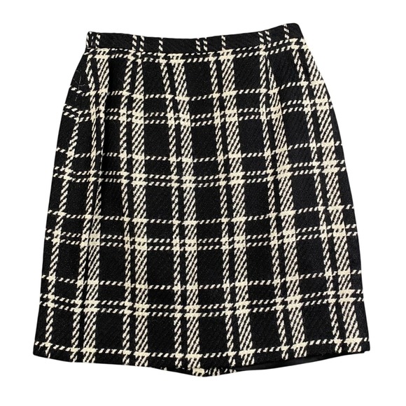 JH Collectibles Dresses & Skirts - JH Collectibles Vintage 90s Plaid Wool Pencil Skirt Black Preppy Size 10 USA 781
